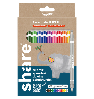 Fasermaler 2in1 4-0003-12-1 sort 12St