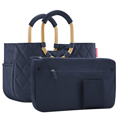 Einkaufskorb loopshopper M Kunstfaser  frame rhombus midnight gold