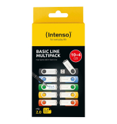 10 Intenso USB-Sticks Basic Line blau, gelb, grün, orange, schwarz 4 GB