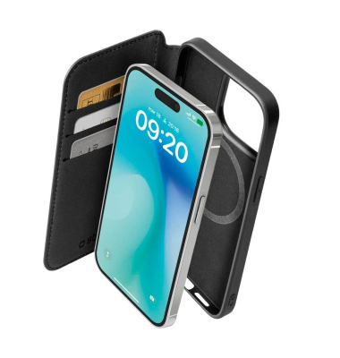 Wallet Mag Handyhülle für Apple iPhone 16 Pro schwarz