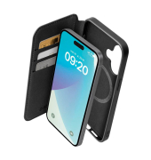 Wallet Mag Handyhülle für Apple iPhone 16 Plus schwarz