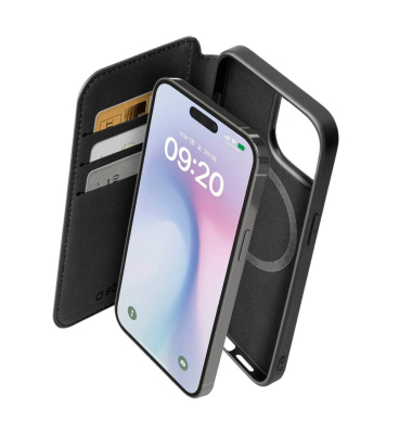 Wallet Mag Handyhülle für Apple iPhone 16 Pro Max schwarz