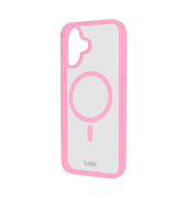 Mag Frame Handy-Cover für Apple iPhone 16 transparent, rosa