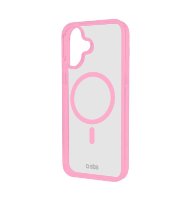 Mag Frame Handy-Cover für Apple iPhone 16 transparent, rosa