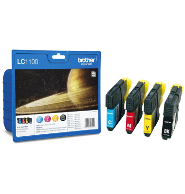LC-1100BKCMY  schwarz, cyan, magenta, gelb Druckerpatrone, 4er-Set