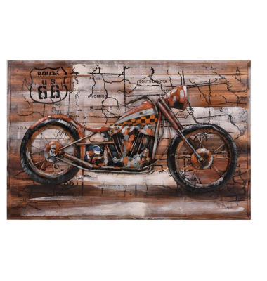 Wandbild 3D Motorrad braun