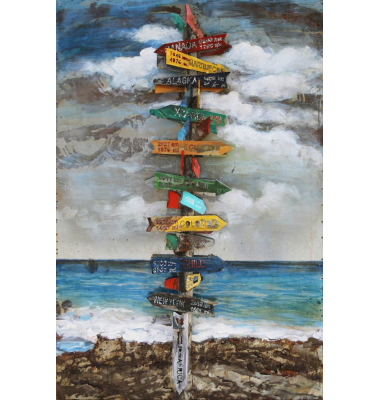 Wandbild 3D Wegweiser