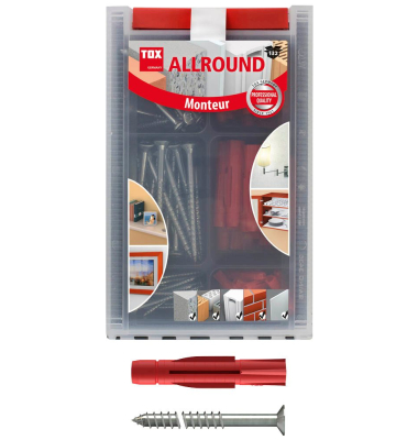 Monteur Allround 094901081 Dübel- und Schrauben-Sortiment Ø 5,0, 6,0, 8,0 mm x 31,0, 36,0, 51,0 mm