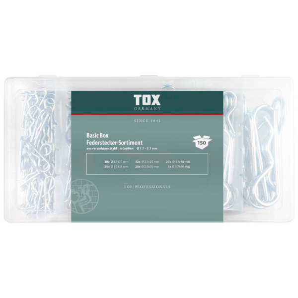4049563050691 - Tox-dübel - tox Basic Box Federstecker - Sortiment 150 tlg 4049563050691 - Tox-dübel - tox Basic Box Federstecker - Sortiment 150 tlg