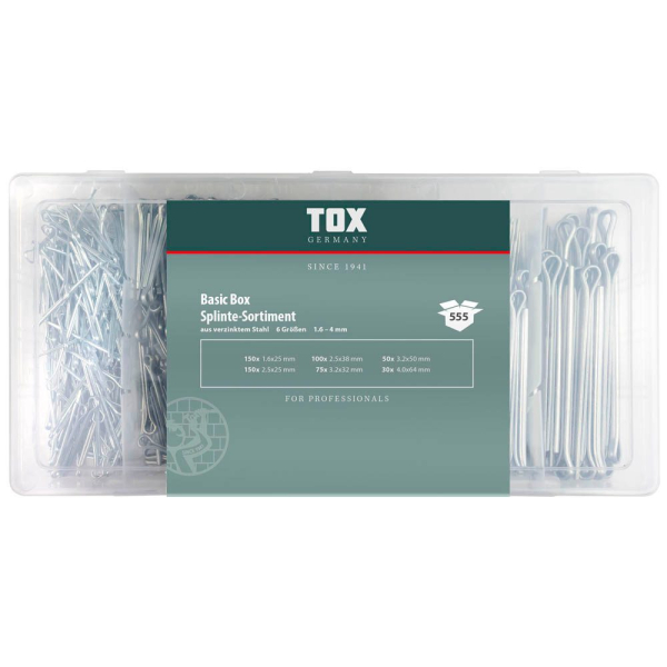 4049563050707 - Tox-dübel - tox Basic Box Splinte - Sortiment 555 tlg 4049563050707 - Tox-dübel - tox Basic Box Splinte - Sortiment 555 tlg
