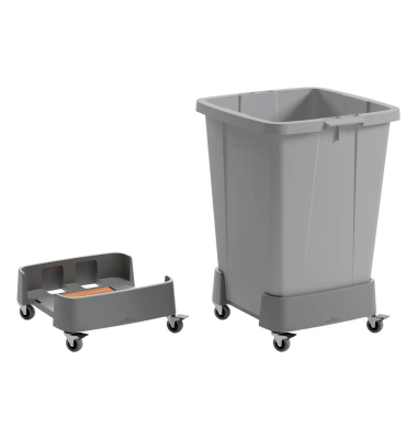 M&uuml;lleimer-Rollen DURABIN 90L rPP, 90 Liter, Polypropylen (PP)Tragegriff Deckel Einsatz Griffrand