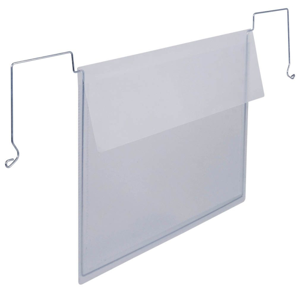 4005546742441 - Drahtbügeltasche Durable A4-Querformat mit Schutzklappe B 535 x H 280 mm PP transparent 50 Stück