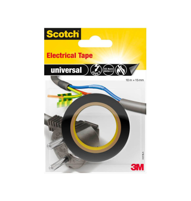 universal Electrical Tape Isolierband schwarz 15,0 mm x 10,0 m 1 Rolle