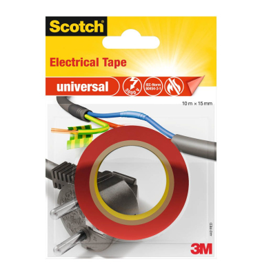 universal Electrical Tape Isolierband rot 15,0 mm x 10,0 m 1 Rolle