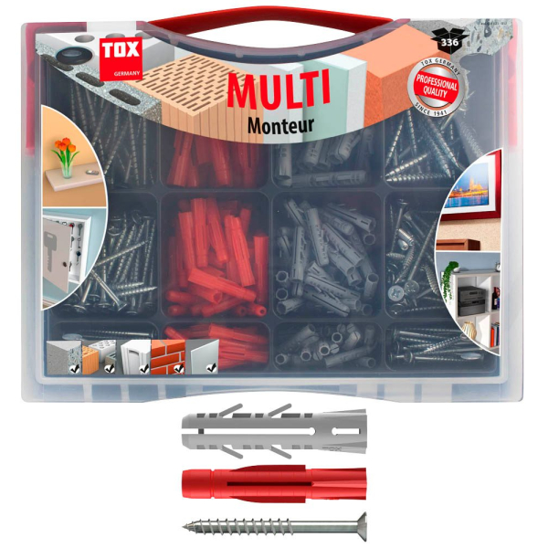 4049563001495 - Monteur Multi TRI 094901021 Dübel- und Schrauben-Sortiment Ø 50 60 80 mm x 310 360 510 mm 4049563001495 TOX 4049563001495 - Monteur Multi TRI 094901021 Dübel- und Schrauben-Sortiment Ø 50 60 80 mm x 310 360 510 mm 4049563001495 TOX