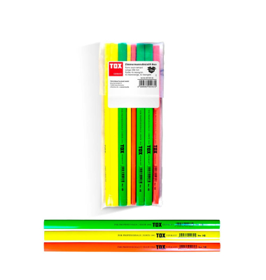 Zimmermannsbleistift HB orange, gelb, grün