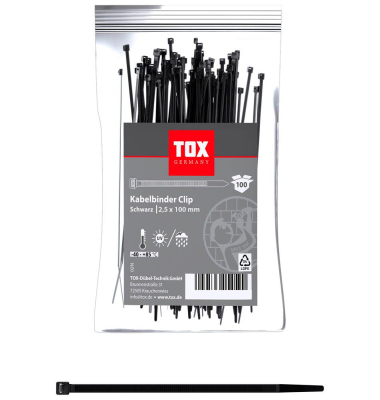 100 TOX Kabelbinder Clip schwarz