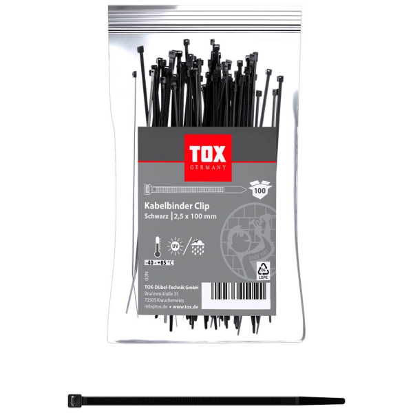 4049563054484 - 100 Kabelbinder Clip schwarz 4049563054484 100 Stück 4049563054484 - 100 Kabelbinder Clip schwarz 4049563054484 100 Stück