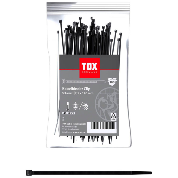 4049563054491 - 100 Kabelbinder Clip schwarz 4049563054491 100 Stück 4049563054491 - 100 Kabelbinder Clip schwarz 4049563054491 100 Stück