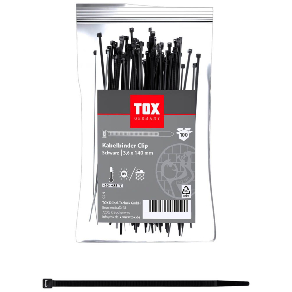 4049563054514 - 100 Kabelbinder Clip schwarz 4049563054514 100 Stück 4049563054514 - 100 Kabelbinder Clip schwarz 4049563054514 100 Stück