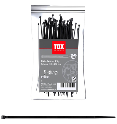 100 TOX Kabelbinder Clip schwarz