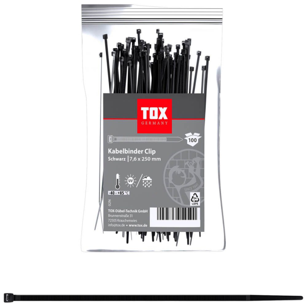 4049563054583 - 100 Kabelbinder Clip schwarz 4049563054583 100 Stück 4049563054583 - 100 Kabelbinder Clip schwarz 4049563054583 100 Stück