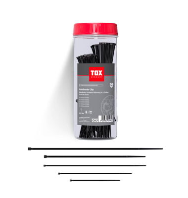 500 TOX Kabelbinder-Set Clip schwarz