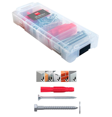 L-BOXX Micro Allround TRI 610 094901803 Dübel- und Schrauben-Sortiment Ø 4,5, 6,0, 8,0,10,0, 16,0 mm