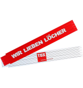WIR LIEBEN LÖCHER Meterstab Holz