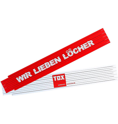 WIR LIEBEN LÖCHER Meterstab Holz