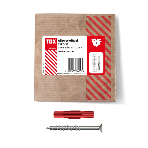 4049563060539 - TRI 651 010601061 Dübel-Schrauben Set Ø 60 mm x 510 mm 4049563060539 4 Stück 4049563060539 - TRI 651 010601061 Dübel-Schrauben Set Ø 60 mm x 510 mm 4049563060539 4 Stück