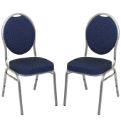 Besucherstuhl BANKETT, blau / silber, ohne Armlehnen, 4-Fuß-Gestell