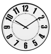 Wanduhr Formentera weiß schwarz Kunststoff, Ø 35,0 cm
