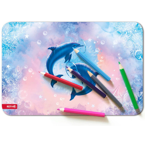 4028279893419 - Schreibunterlage Delfine 89341 bunt Defline 59x39cm 4028279893419 Roth