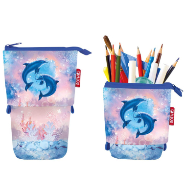 Schlampermäppchen Delfine blaurosa