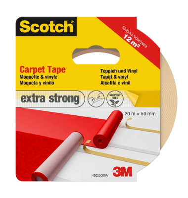 Teppichklebeband extra stark doppelseitiges Klebeband 50,0 mm x 20,0 m, 1 Rolle