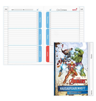 Hausaufgabenheft 89474 für clevere Faule, Hausaufgaben / liniert, A5, bunt, 52 Blatt / 104 Seiten
