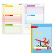 Display Hausaufgabenhefte Klasse 1 - 4, je 10 hefte pro Klasse 89494 Klipp & Klar, Hausaufgaben / liniert, A5, blau, 48 Blatt / 96 Seiten