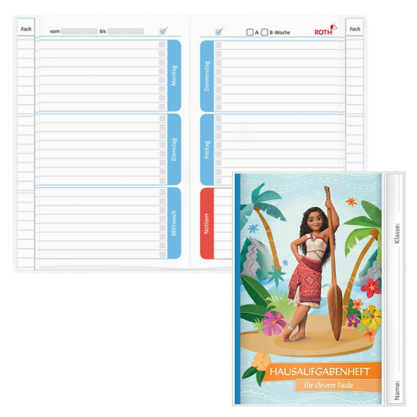 4028279650241 - ROTH Hausaufgabenheft Disney Vaiana für clevere Faule liniert A5 ohne Rand 104 Blatt 4028279650241 - ROTH Hausaufgabenheft Disney Vaiana für clevere Faule liniert A5 ohne Rand 104 Blatt