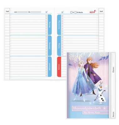 Display Hausaufgabenhefte Klasse 1 - 4, je 10 hefte pro Klasse 89467 für clevere Faule, Hausaufgaben / liniert, A5, bunt, 52 Bla