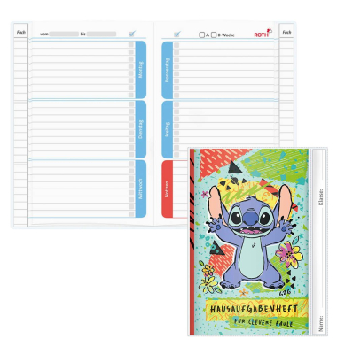 Display Hausaufgabenhefte Klasse 1 - 4, je 10 hefte pro Klasse 89473 für clevere Faule, Hausaufgaben / liniert, A5, bunt, 52 Bla
