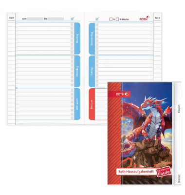 Display Hausaufgabenhefte Klasse 1 - 4, je 10 hefte pro Klasse 89507 für clevere Faule, Hausaufgaben / liniert, A5, weiß, 52 Bla