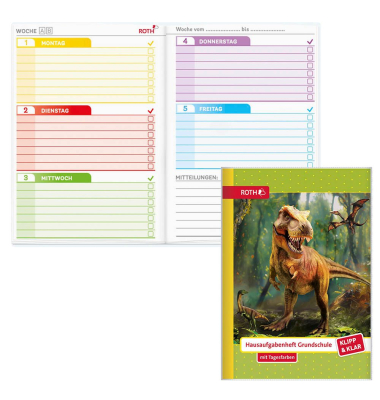Display Hausaufgabenhefte Klasse 1 - 4, je 10 hefte pro Klasse 89491 Klipp & Klar, Hausaufgaben / liniert, A5, grün, 48 Blatt / 