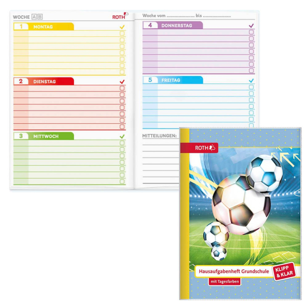 4028279880006 - ROTH Hausaufgabenheft Fußball Klipp & Klar liniert A5 ohne Rand 96 Blatt 4028279880006 - ROTH Hausaufgabenheft Fußball Klipp & Klar liniert A5 ohne Rand 96 Blatt