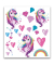 Klebetattoo Einhornportrait verschiedene Motive, 32 Etiketten