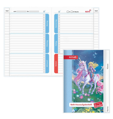 Display Hausaufgabenhefte Klasse 1 - 4, je 10 hefte pro Klasse 89505 für clevere Faule, Hausaufgaben / liniert, A5, weiß, 52 Bla