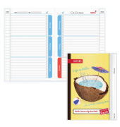 Hausaufgabenheft 89513 für clevere Faule, Hausaufgaben / liniert, A5, gelb, 52 Blatt / 104 Seiten