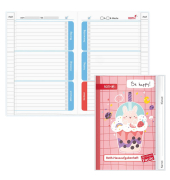 Hausaufgabenheft 89517 für clevere Faule, Hausaufgaben / liniert, A5, rosa, 52 Blatt / 104 Seiten
