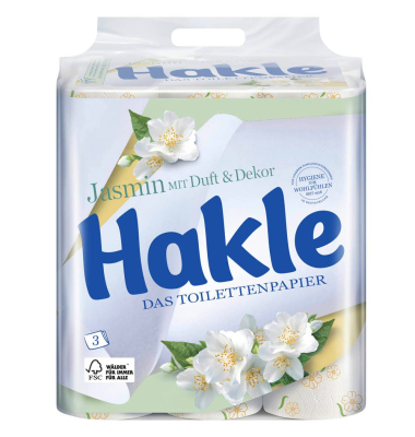 Toilettenpapier Jasmin, blumig, 14220, 3-lagig, wei&szlig;, 