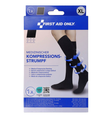 Kompressionsstrümpfe, geschlossene Spitze schwarz Größe XL